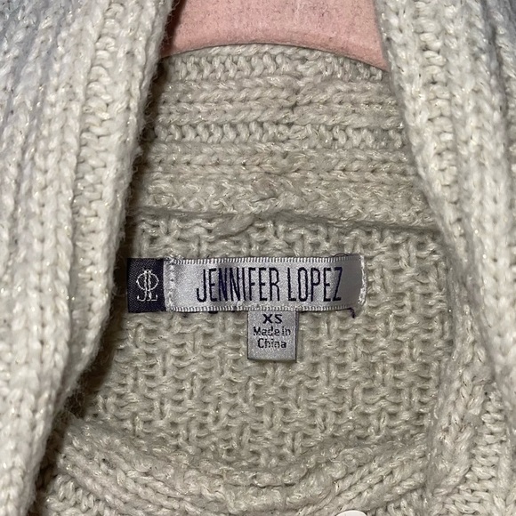 JENNIFER LOPEZ Cream Oversized Cowl Neck Sweater XS - Picture 5 of 7